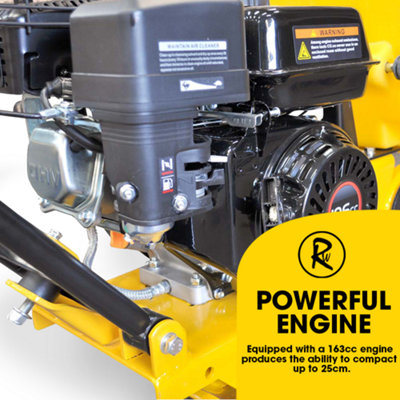 RocwooD 14 Inch Petrol Wacker Compactor Plate 196cc Plus FREE Pad and Wheel Kit - 8