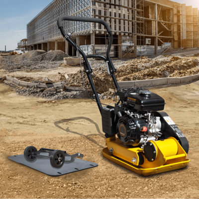 RocwooD 14 Inch Petrol Wacker Compactor Plate 196cc Plus FREE Pad and Wheel Kit - 9