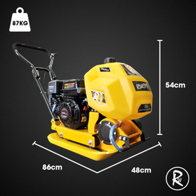 RocwooD 17 Inch Petrol Wacker Compactor Plate 196cc Plus FREE Pad and Wheel Kit
