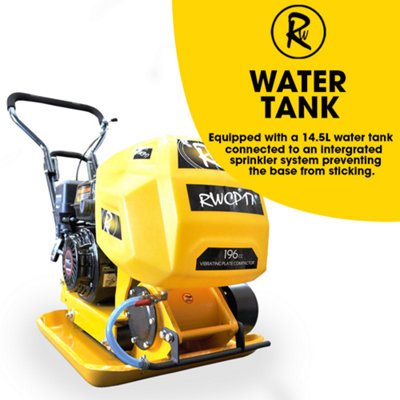 RocwooD 17 Inch Petrol Wacker Compactor Plate 196cc Plus FREE Pad and Wheel Kit - 4