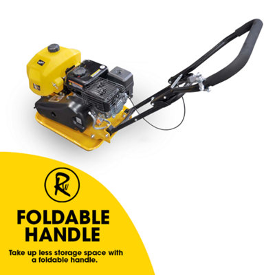 RocwooD 17 Inch Petrol Wacker Compactor Plate 196cc Plus FREE Pad and Wheel Kit - 5