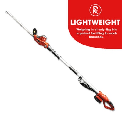 RocwooD 20V Cordless Long Reach Hedge Trimmer 2.0Ah Battery & Charger - 8