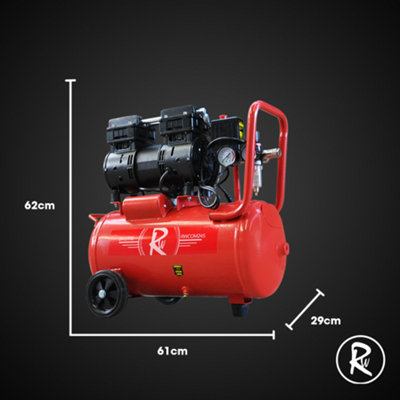 RocwooD Air Compressor Electric 24L Litre 750w Silent 116PSI Plus 5pc Tool Kit