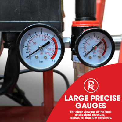 RocwooD Air Compressor Electric 24L Litre 750w Silent 116PSI - 7