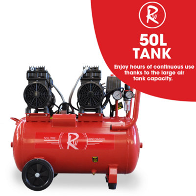 RocwooD Air Compressor Electric 50L Litre 1500w Silent 116PSI - 4
