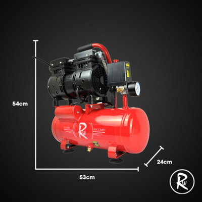 RocwooD Air Compressor Electric 8L Litre 550w Silent 116PSI Plus 5pc Tool Kit