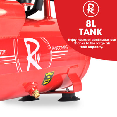 RocwooD Air Compressor Electric 8L Litre 550w Silent 116PSI - 4
