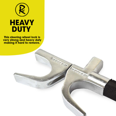 RocwooD Car Steering Wheel Lock Security Safety Immobiliser Car Truck SUV Trailers - 4