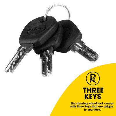 RocwooD Car Steering Wheel Lock Security Safety Immobiliser Car Truck SUV Trailers - 7