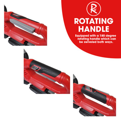 RocwooD Cordless 20V Hedge Trimmer 2.0Ah Battery & Charger - 6