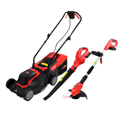 RocwooD Cordless Lawnmower Trimmer & Blower 20V 33CM Cutting Width