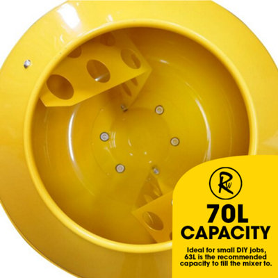 RocwooD Electric Cement Concrete Mixer 70L Drum 220W - 3