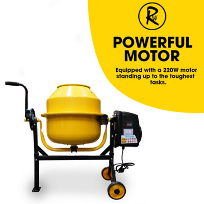 RocwooD Electric Cement Concrete Mixer 70L Drum 220W - 4