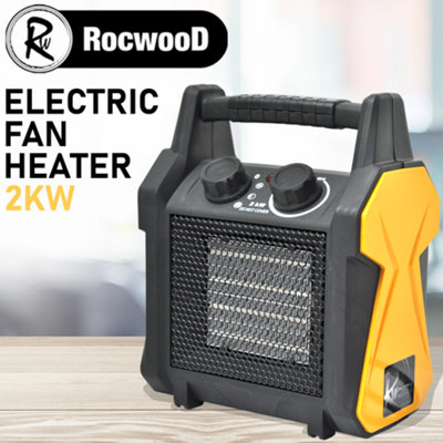 RocwooD Electric Fan Heater 2000W 3 Heat Settings 230v