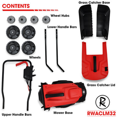 RocwooD Electric Lawn Mower 32CM 1200W 10M Cable - 3