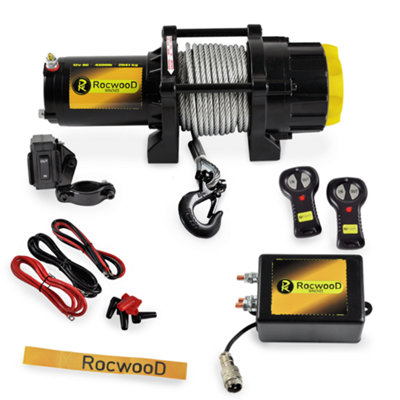 RocwooD Electric Winch 4500 Lbs 12V Steel Rope