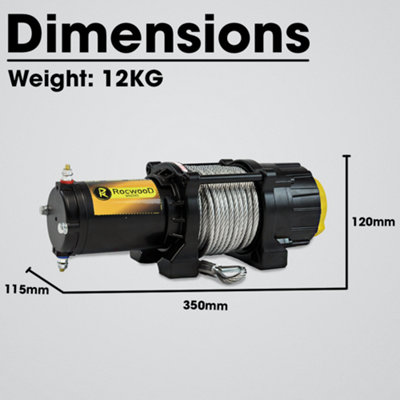 RocwooD Electric Winch 4500 Lbs 12V Steel Rope