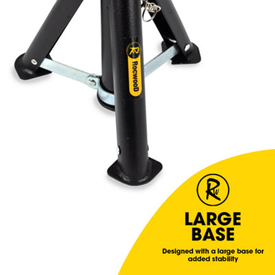 RocwooD Foldable Axle Stand 3 Ton Tonne Garage Workshop Pair Of Stands