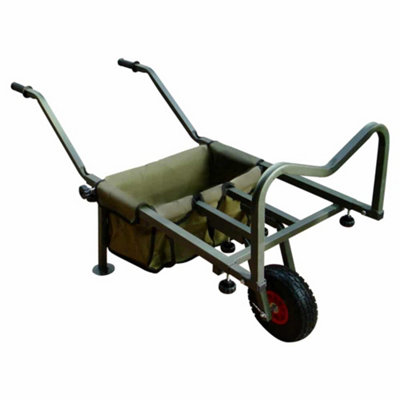 RocwooD Foldable Fishing Barrow Trolley Single Wheel 150kg Load