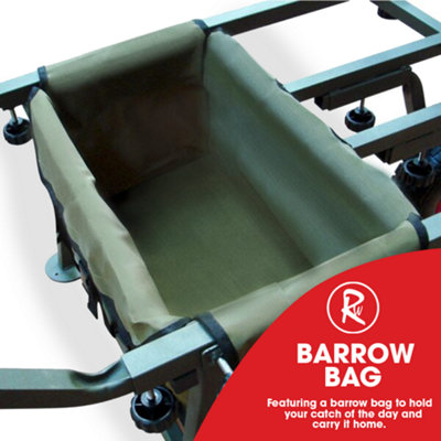 RocwooD Foldable Fishing Barrow Trolley Single Wheel 150kg Load