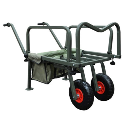 RocwooD Foldable Fishing Barrow Trolley Two Wheels 150kg Load