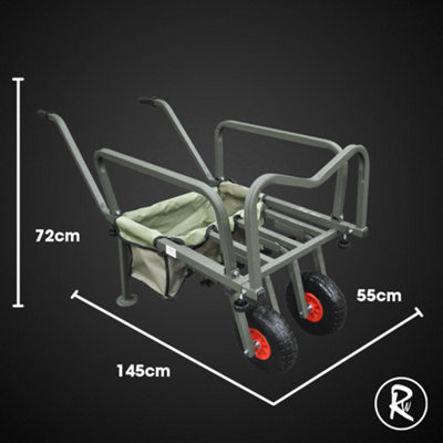 RocwooD Foldable Fishing Barrow Trolley Two Wheels 150kg Load