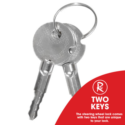 RocwooD Heavy Duty Car Steering Wheel Lock With 2 Keys - 6