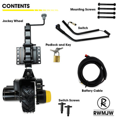 RocwooD Motorised Jockey Wheel 550W 12V Caravan Trailer Boat - 3