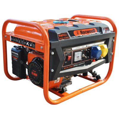 RocwooD Petrol Generator Recoil Start 2800W 8HP 3.4KVA