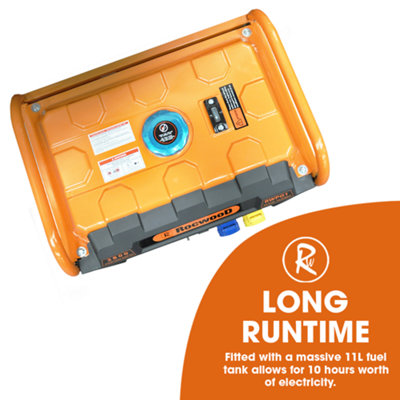 RocwooD Petrol Generator Recoil Start 2800W 8HP 3.4KVA - 3