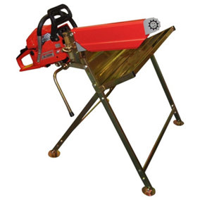 RocwooD Saw Horse Log Holder Folding Metal With Pivoting Chainsaw Clamp
