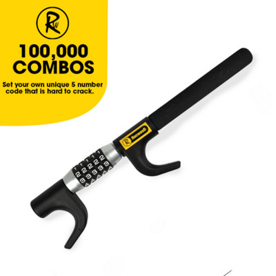 RocwooD Steering Wheel Lock Combination Keyless Hardened Steel Car Van Security - 4