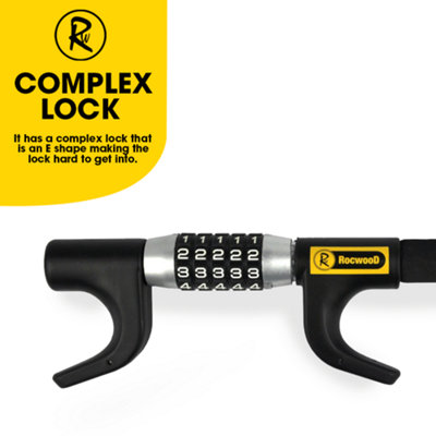 RocwooD Steering Wheel Lock Combination Keyless Hardened Steel Car Van Security - 6