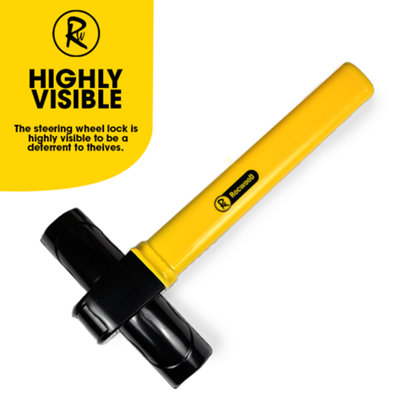 RocwooD Steering Wheel Lock Heavy Duty Car Safety High Security Key - 4