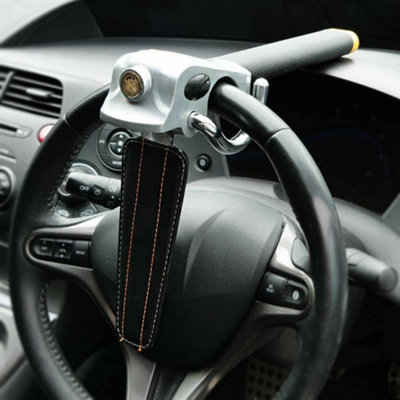 RocwooD Steering Wheel Lock Security Alloy and Leather Car - 3