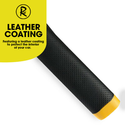 RocwooD Steering Wheel Lock Security Alloy and Leather Car - 5
