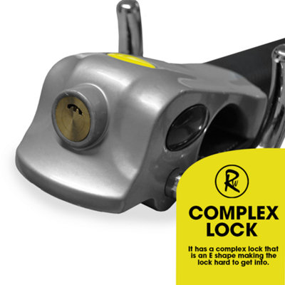 RocwooD Steering Wheel Lock Security Alloy and Leather Car - 6