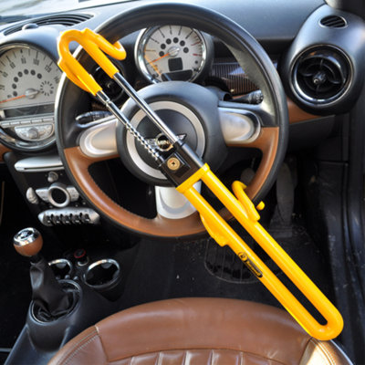 RocwooD Steering Wheel Lock Twin Bar Heavy Duty Security Car Van Caravan - 3