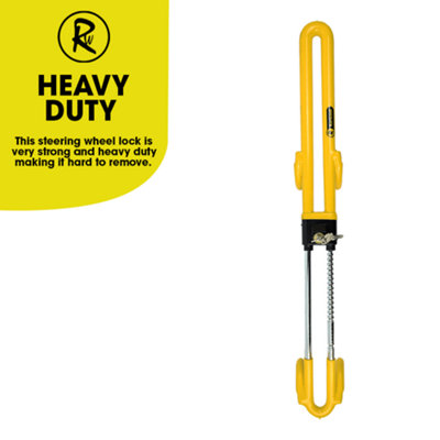 RocwooD Steering Wheel Lock Twin Bar Heavy Duty Security Car Van Caravan - 4