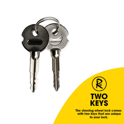 RocwooD Steering Wheel Lock Twin Bar Heavy Duty Security Car Van Caravan - 7
