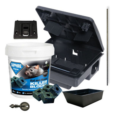 Rodent Bait Station Box Kit with 300g Brodifacoum Blocks