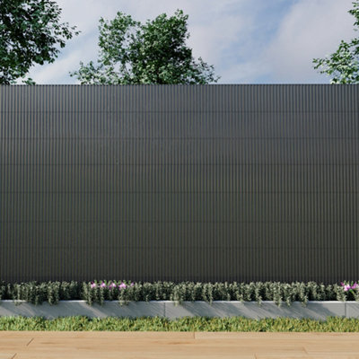 Rods Reinforced Windproof & Waterproof PVC Privacy Screen 300cm W x 120cm D