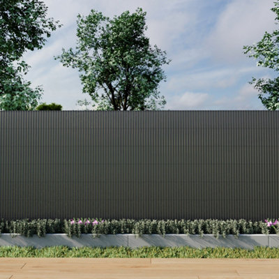 Rods Reinforced Windproof & Waterproof PVC Privacy Screen 300cm W x 90cm D