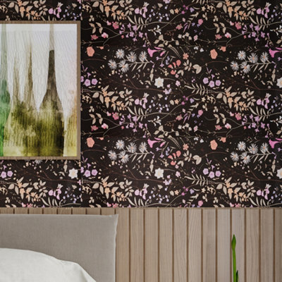 Roll of Self-Adhesive Floral Wallpaper 1000cm x 44cm