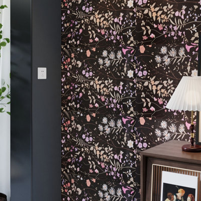 Roll of Self-Adhesive Floral Wallpaper 1000cm x 44cm