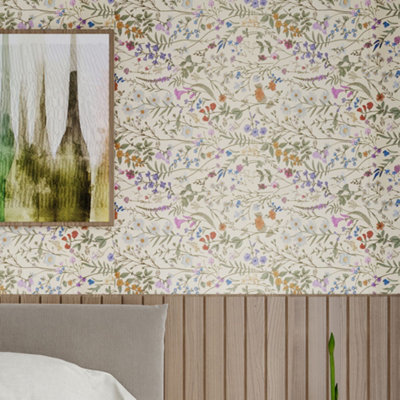 Roll of Self-Adhesive Floral Wallpaper 1000cm x 44cm