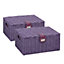 Roll over image to zoom in      2 x Arpan Resin Woven Storage Hamper Basket Box with Lid & Lock (Purple - Medium)