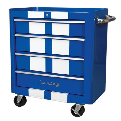 Rollcab 4 Drawer Retro Style (Sealey AP28204BWS) - 6