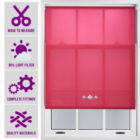 Roller Blind with Triple Diamond Eyelet - Made to measure Fuchsia Pink Roller Blind (W)120cm x (L)165cm