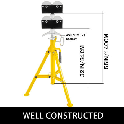Roller Pipe Stand for 1/8 in -12 in Pipes, 2500Lbs Capacity Pipe Stands ...